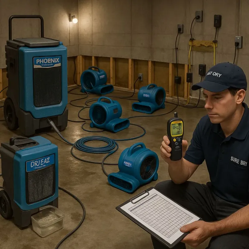 Structural Drying and Dehumidification process in Deatsville, AL